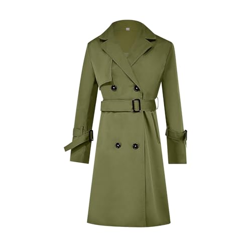 Manteau à revers croisé style décontracté avec ceinture chic - 5