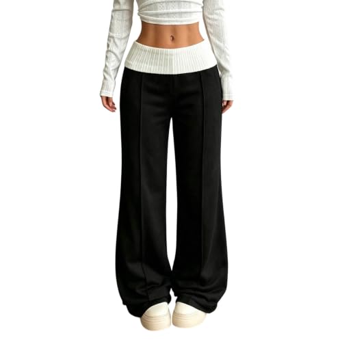 Vielseitige Damen- Freizeithose im Slim- Fit Schnitt für Alltagskomfort Stil perfekt als Sportive High- Hip- Hose mit moderner Optik (Black, XL)