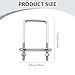 Anxingo 4 Pcs Stainless Steel Square U-Bolts, 2-3/8
