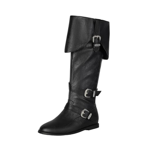 Bottes hautes automne hiver avec boucle de ceinture et fermeture éclair latérale