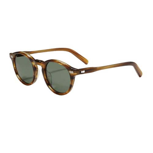 Lunettes de soleil rondes en acétate rétro UV400 pour homme et femme