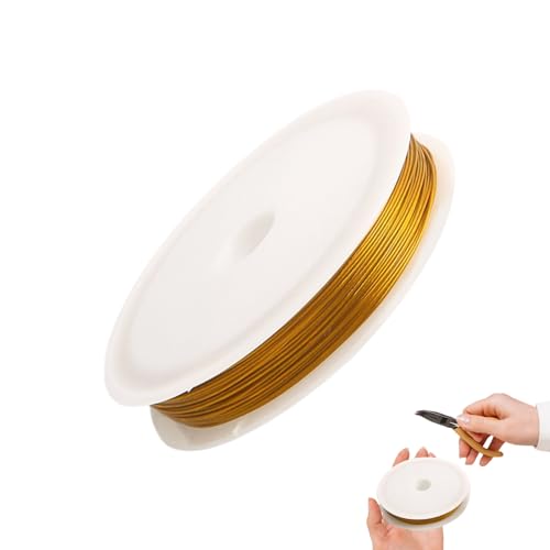 Mihauuke Filo Perline,Filo Acciaio Per Realizzare Collane - Dorato Argentato Per Creazioni Hobby Decorativi Unisex