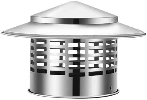 Round Chimney Cap - Roof Fireplace Cover for 4in Chimneys All-Round Protection Ventilation Screen Weather Resistance Prevents Animal Intrusion Easy Installation