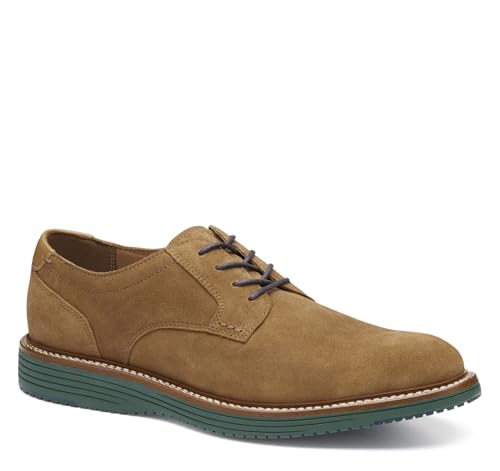 Johnston & Murphy Men's Hodges Plain Toe Lace-up Shoe, Snuff Suede, 10 M
