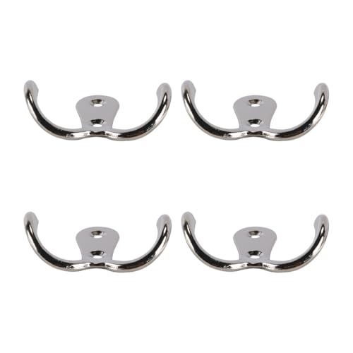 Gorise 4 ganchos de puerta de doble garra con 8 tornillos, adecuados para el baño, la cocina, el dormitorio, el almacenamiento de ropa, ganchos de pared abundantes