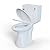 SUPERFLO 17” Tall Toilet High Toilets for Seniors with Rough in 12 Inch & Siphon Powerful Flush include Elongated Toilets for Bathrooms & 1.28 GPF Single Flush