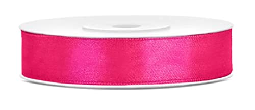 Libetui 25 Meter Satinband dunkelpink 12mm Schleifenband Dekoband...