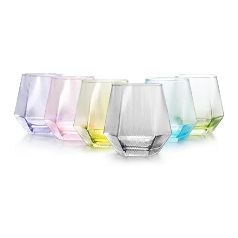simpa Multicoloured Diamond Drinking Glass Set Cover