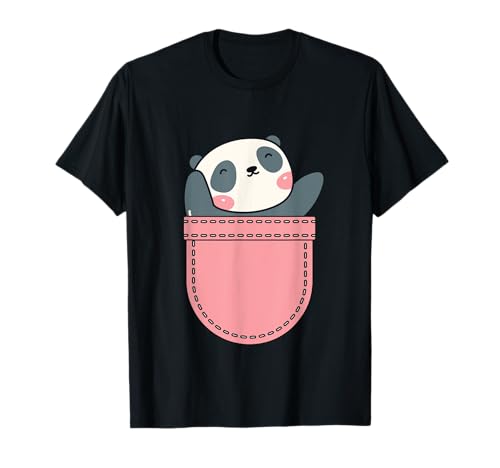 Panda Poche Mignon Humour Asie Animal Homme Femme Cadeau T-Shirt