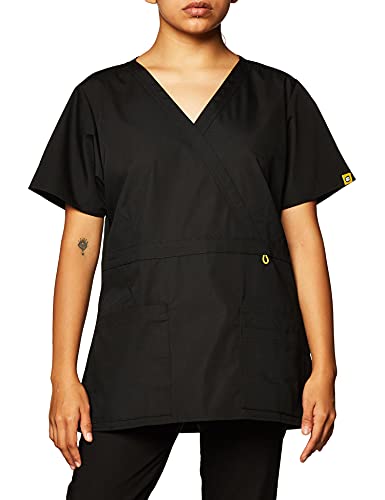WonderWink womens Scrubs Golf Top,Black,Small
