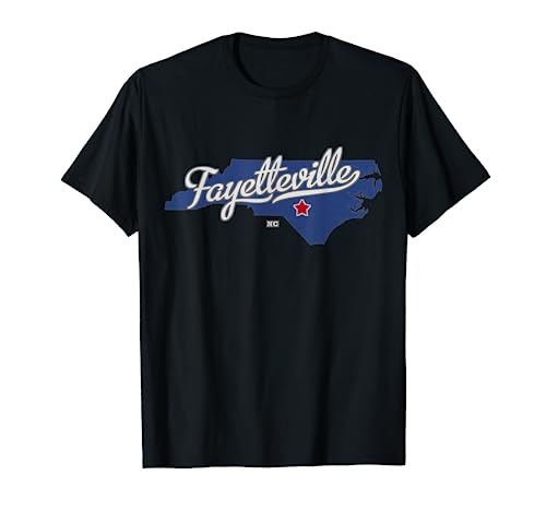 Fayetteville North Carolina NC Map T-Shirt