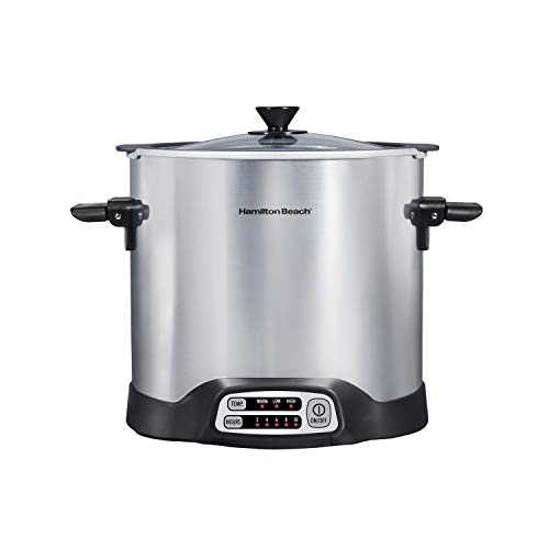 Comparison: 10 Qt Crock Pot 5 Hamilton Beach Sear & Cook Stock Pot Slow Cooker with Stovetop Safe Crock, Large 10 Quart Capacity, Programmable, Silver (33196)