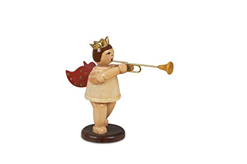 Ange avec la trompette d'Aida miniature 6.5 cm bois non peint Rudolphs