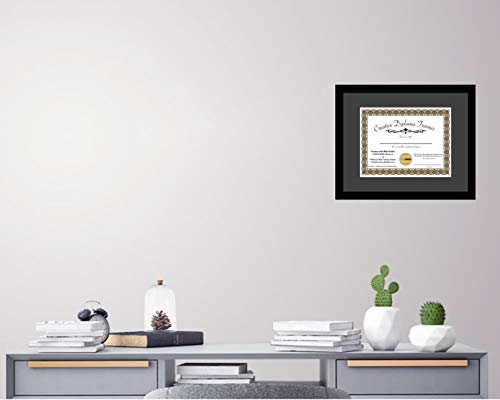 Creative Picture Frames 12X15 Classic Black Diploma Frame With Black Mat Glass Easel And Installed Wall Hangers | Frame Holds 16X20 Media Without Mat #TOP4