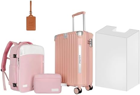 22x14x9 Airline Approved Vintage Style Carry On Luggage with Back...