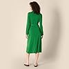Amazon Essentials Women's Regular Fit Long Sleeve Matte Jersey Collared Smart Midi Shirt Dress, Emerald Green, M #2