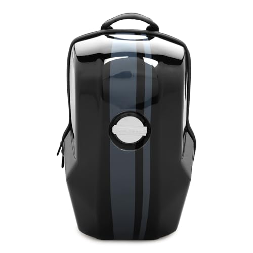 Image of Royal Enfield Hard Case GT V2 Backpack | Durable Hard Shell Front - Moulded ABS construction | Secure Laptop Compartment | Sternum strap- slider trims & secure snap buckle|20 L capacityBLACK One Size