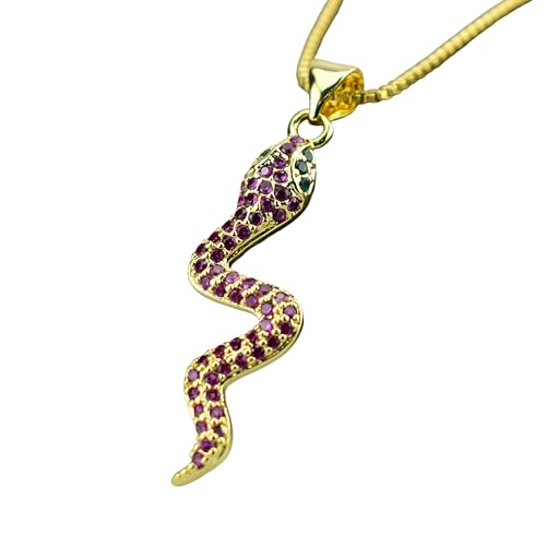 Boucles d'oreilles Cristal Multicolore et Collier Serpent en Or 14k