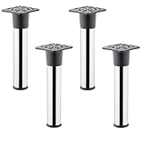 ✅CARACTÉRISTIQUES : Matériau du tube de pied : Acier / Surface du tube de pied : Chrome poli / Matériau de la plaque de montage et du patin de sol : Plastique / Plaque de montage et surface du patin de sol : Noir / REMARQUE : Ne convient pas aux meubles mobiles (par exemple canapé, fauteuil, etc.) . Pour les meubles mobiles, nous recommandons des pieds de meuble avec une plaque de montage en métal.