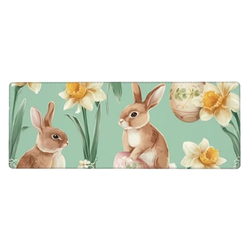 Tapis de souris de jeu antidérapant grand format sous-main bureau jonquilles
