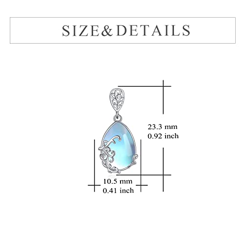 Yfn Celtic Moonstone Filigree Teardrop Drop Dangle Earrings Sterling Silver Stud Earrings For Women Girls #TOP3
