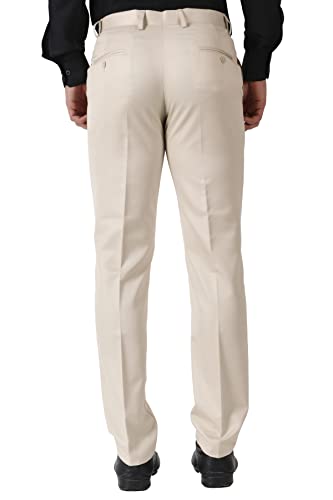 Image of MALENO Men's Slub Effect Solid Trouser | Classic Slim Fit Formal Trousers for Men | Slim Fit Trousers for Men