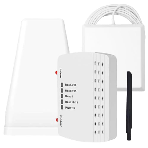 Cell Phone Booster for Home, Up to 6000 Sq.Ft,Cell Phone Signal Booster with 2 Indoor Antennas for Band 66/2/4/5/12/17/13/25,Boost 4G 5G LTE Data for All U.S. Carriers