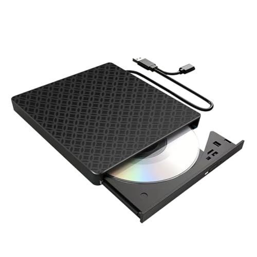 Vocdikficy Unidad Grabadora de CD/DVD Externa Multifuncional Negra con Ranuras SD/TF y USB 3.0 Unidad Óptica para PC Portátil