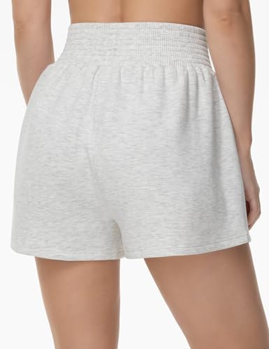 THE GYM PEOPLE Women's High Waist Sweat Shorts Summer Athletic Lounge Short with Zipper Pockets2