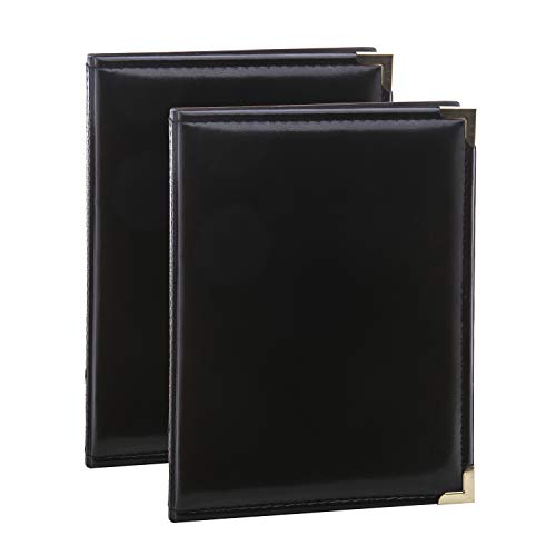 Kenro APL Photo Albums (Pack of 2) - 7.5x5 Photo Album (19cm x 13cm) for 36 Photos. Portrait Photo Album with Gilt Corners & Protective Cover. Black Leather Look, Carlton Series - APL151