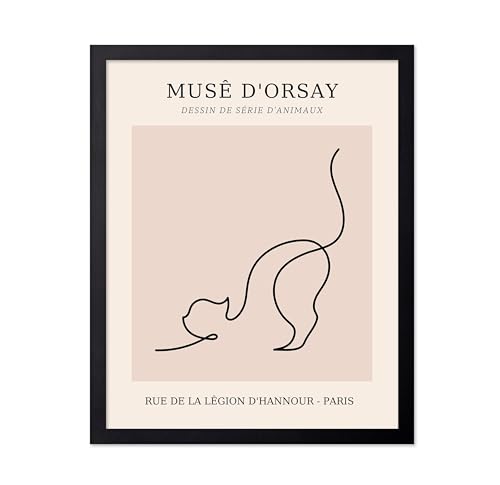 Poster Master Vintage Poster - Retro One Line Cat Drawing