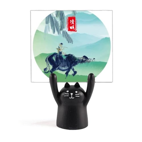 Memo holder chat noir des 24 périodes solaires pour bureau