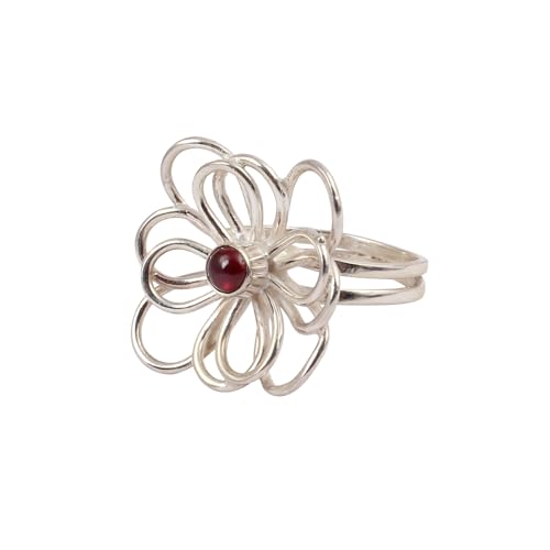 Bague grenat naturel bague cocktail fait main en argent 925 femme