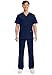 Cherokee Men's V-Neck Top Traditional fit with 4 Pockets, Ultra Soft, Durable, Fade Resistant, 2-Way Stretch Fabric - WW695T, L, Navy