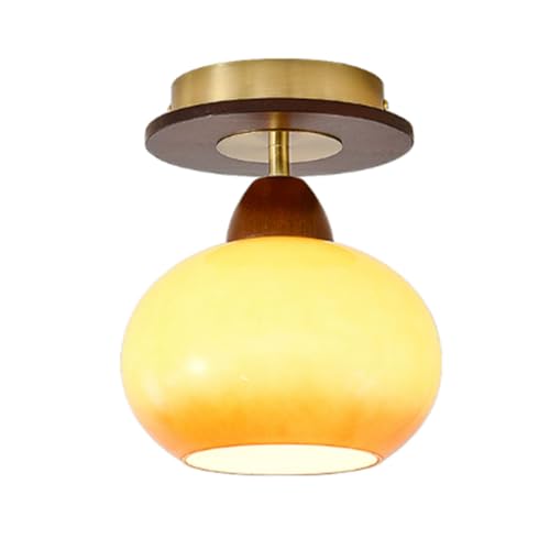 Plafonnier couloir et chambre en verre orange style américain