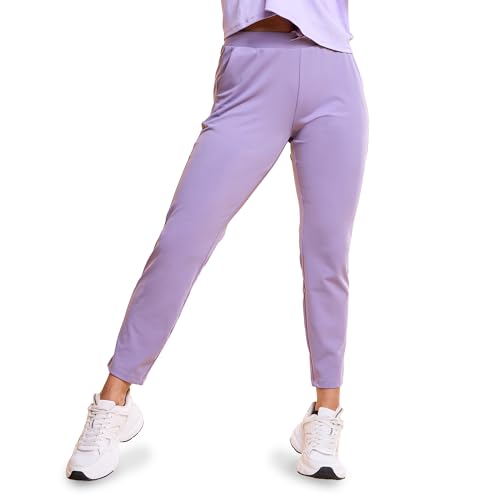 Image of Enamor Mid Rise 7 /8th Length Drawstring Closure Travel Pants for Women - Relaxed Fit, Quick Dry, Antimicrobial - E068
