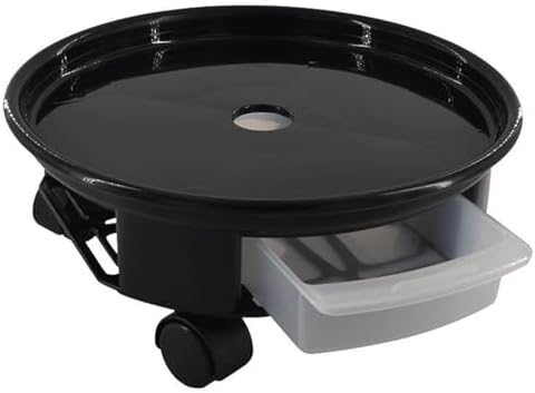 35cm Plant Tray with Wheels & Water Drawer - Durable Plastic Drip Pan for Indoor/Outdoor Planters - White, Versatile Drip Trays for Easy Plant Care