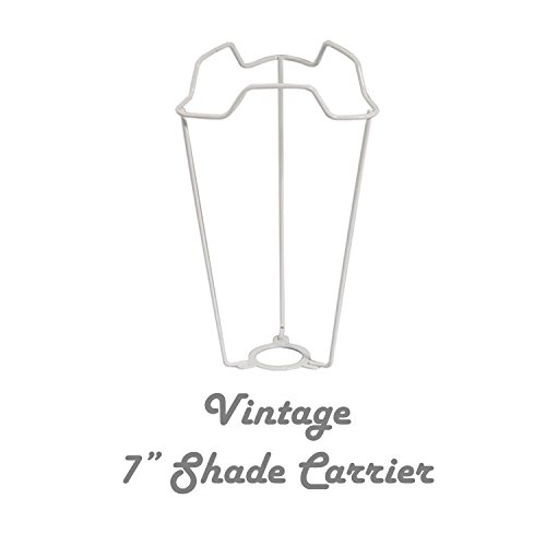 7" White Shade Carrier to Support Lamp Shade with Duplex Ring Fitting - 29mm Hole to Fit BC B22 Cap Light Bulbs