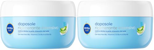 NIVEA SUN Crema Intensiva Doposole Rigenerante 300 ml, Crema doposole corpo con aloe vera bio, acido ialuronico e vitamina E, Crema corpo idratante e rinfrescante (Confezione da 2)