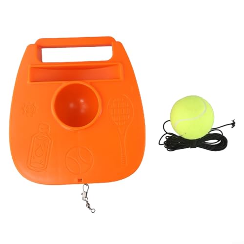 Entrenador de tenis de rebote con 1 cuerda y cuerda elástica para entrenamiento de autopráctica, base pesada estable con ranura para raqueta, material ABS para niños y adultos