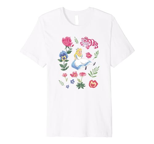 T-shirt Disney Alice et Chat du Cheshire pour un style floral quotidien