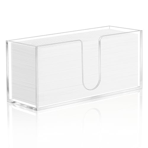 1PACK Paper Towel Holder, Countertop Paper Towel Dispenser Bathroom Paper Hand Towels Dispensers Clear Acrylic Napkin Holder Suitable for Z-fold, C-fold or MultiFold Trifold for Bathroom Kitchen