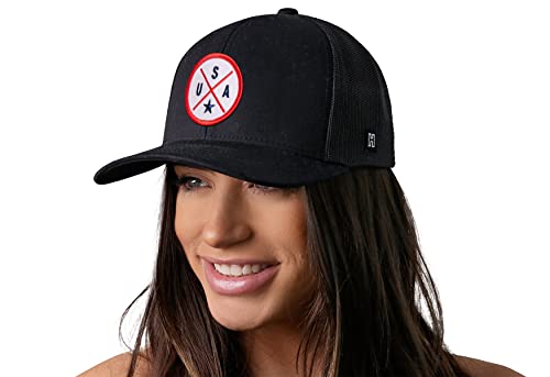 HAKA United States Black Trucker Hat – R,W,B USA Mesh Snapback Cap for Men, Women & Golf, Country X Design Baseball Dad Hat - Image 4
