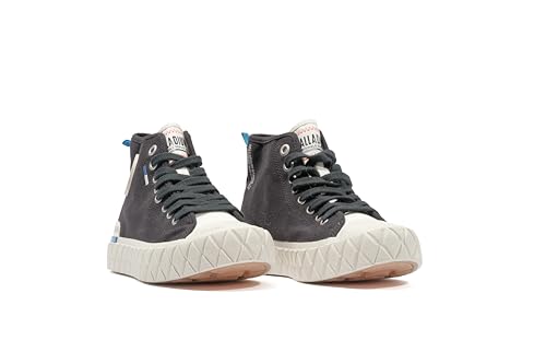 Palladium Unisex Palla ACE Organic Canvas MID Sneaker, Black, Mens 12/Womens 13.5