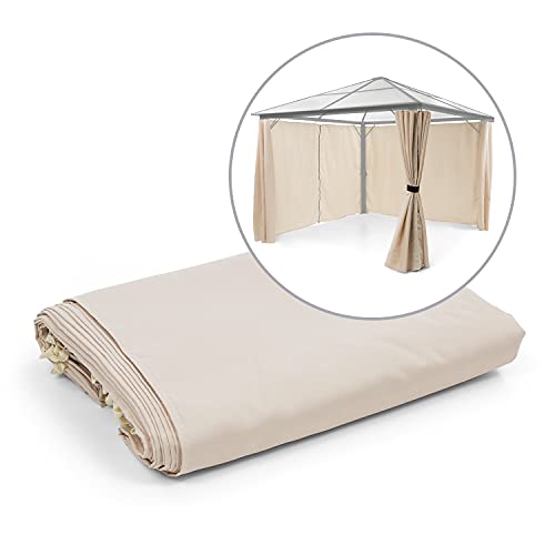 blumfeldt Pantheon Solid Sky Ambient Solar pabellón, Pared Lateral, Accesorios: 4 Paredes Laterales, protección del Viento y de miradas, poliéster de 140 g/m², hidrófugo, 3 x 3 m, Beige Cover