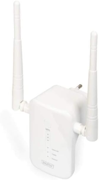 DIGITUS Wireless Dual Band Mesh Kit (Model DN-7071) with two external antennas, showing front panel indicators and power plug.