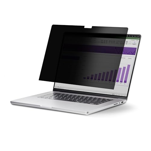 StarTech.com 14.1-inch 16:10 Flip-Up Privacy Screen with Touch, Laptop Security Shield, Anti-Glare Blue Light Filter