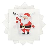 PATRÓN CLÁSICO DE SANTA CLAUS: Hay un Papá Noel sonriente y enérgico en la servilleta festiva, que agrega un ambiente alegre a la fiesta temática navideña. Los elegantes y hermosos acabados definitivamente pueden combinar con la vajilla de su fiesta. Es amado por familiares y amigos, ideal para decorar fiestas de Navidad.