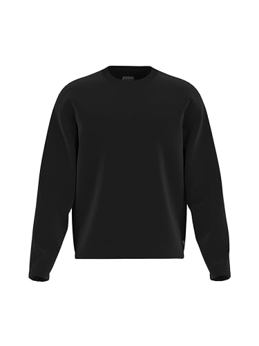 GUESS Men's Long-Sleeve Garrett Faux Suede Crew