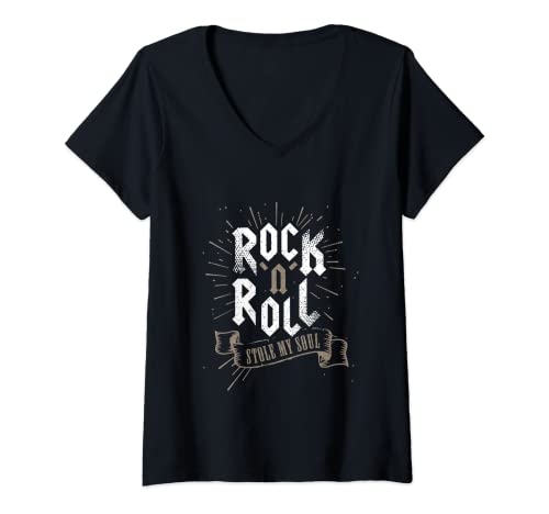 Mujer Rock N Roll Stole My Soul Rock'n'roll Regalos Música Rock Camiseta Cuello V